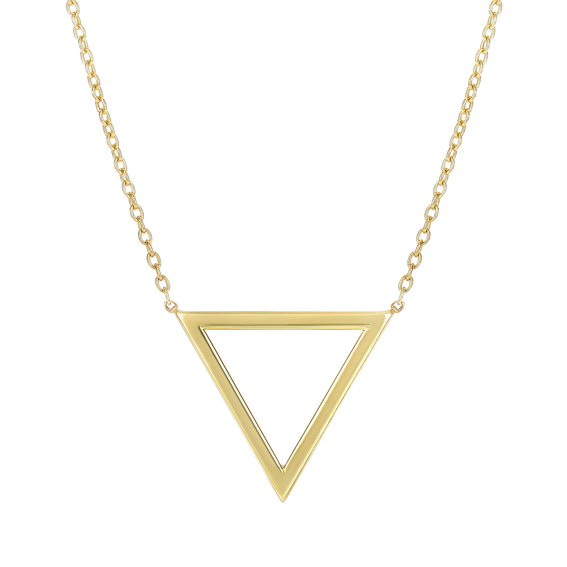 Royal Chain 14K Gold Polished Triangle Necklace N3228