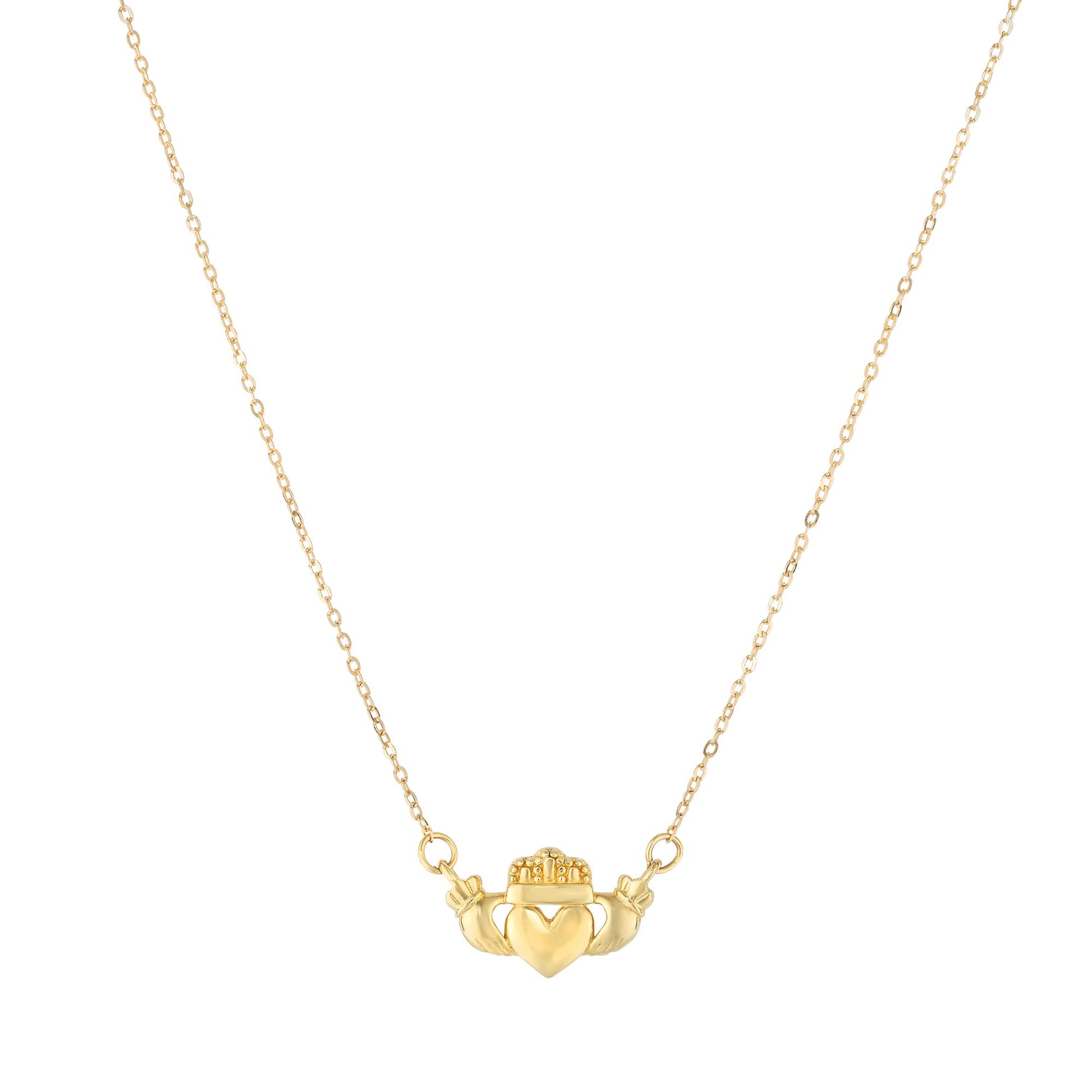 Royal Chain 14K Gold Claddagh Necklace N3649