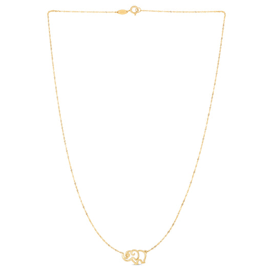 Royal Chain 14K Gold Elephant Necklace N3734