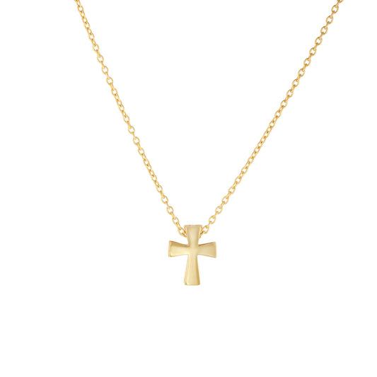 Royal Chain 14K Gold Polished Mini Cross Necklace NCK1328