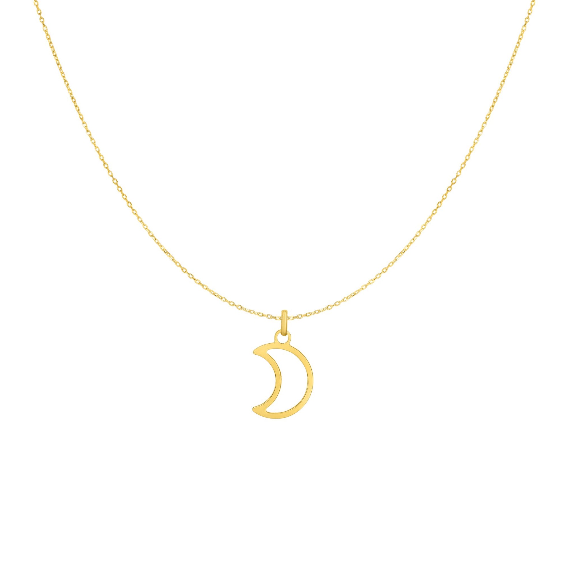 Royal Chain 14K Gold Open Moon Necklace NCK5471