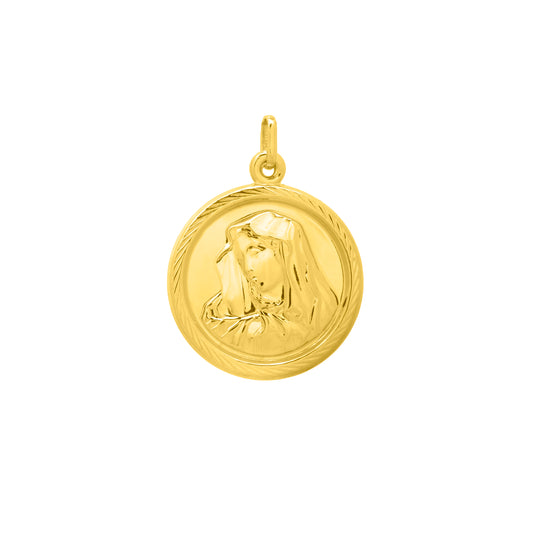 Royal Chain 14K Gold Religious Virgin Mary Pendant P10251