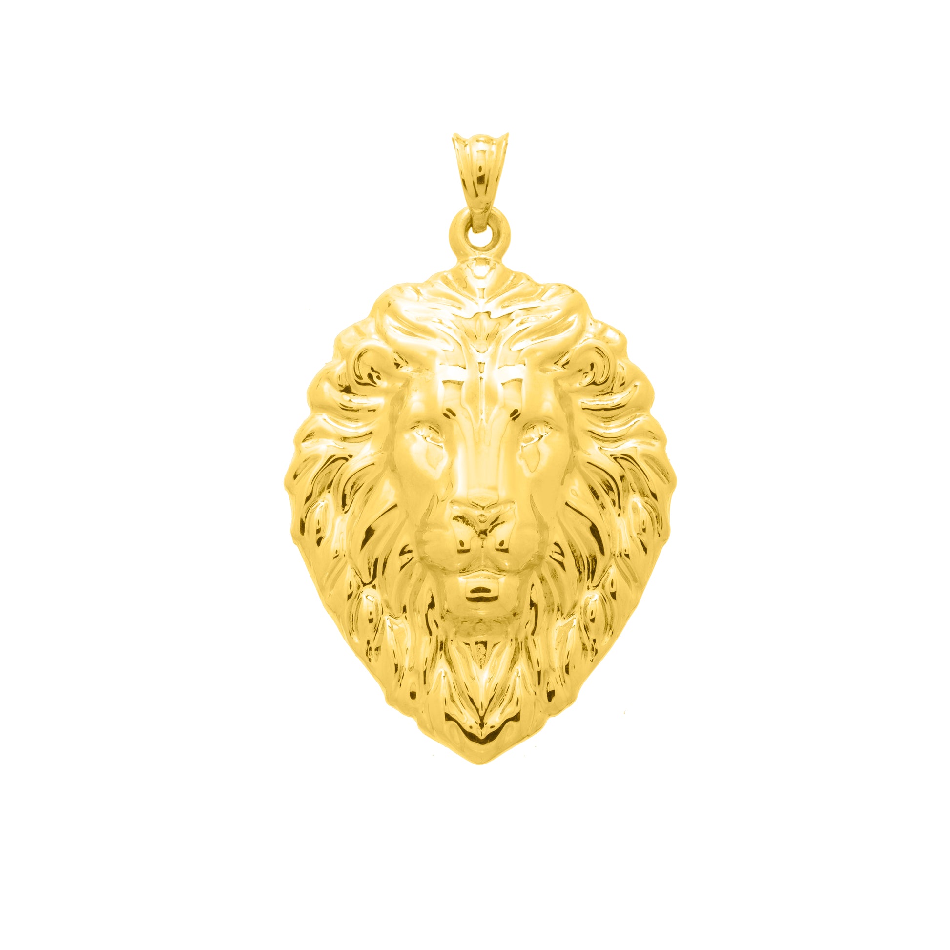 Royal Chain 14K Gold Lion Head Pendant P10530