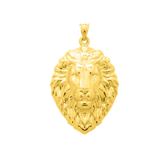 Royal Chain 14K Gold Lion Head Pendant P10530