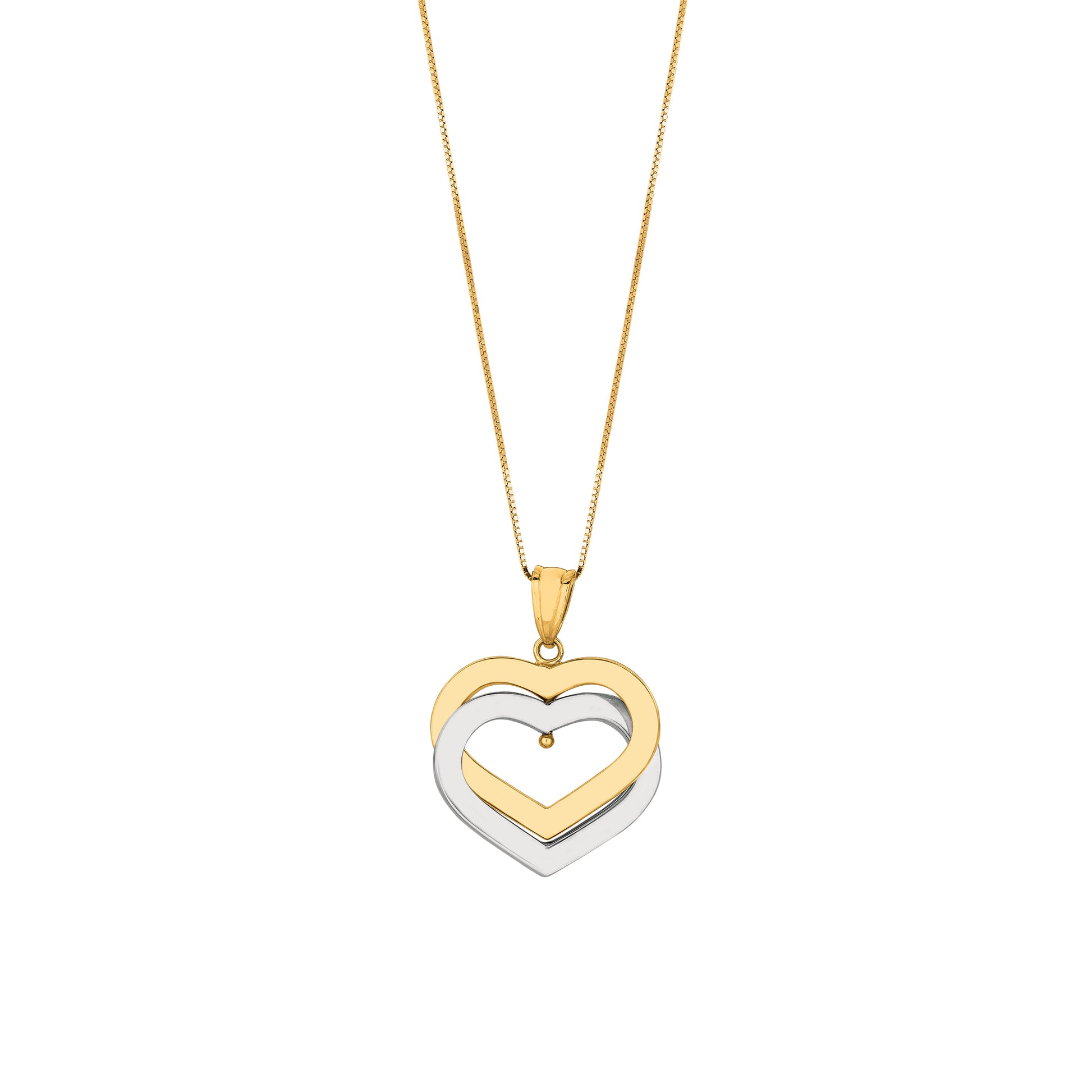 Royal Chain 14K Gold Polished Interlocking Hearts Necklace PD1030