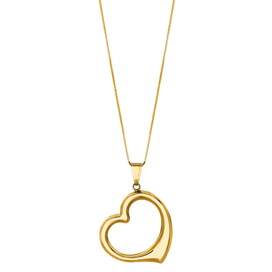 Royal Chain 14K Gold Polished Heart Necklace PD103