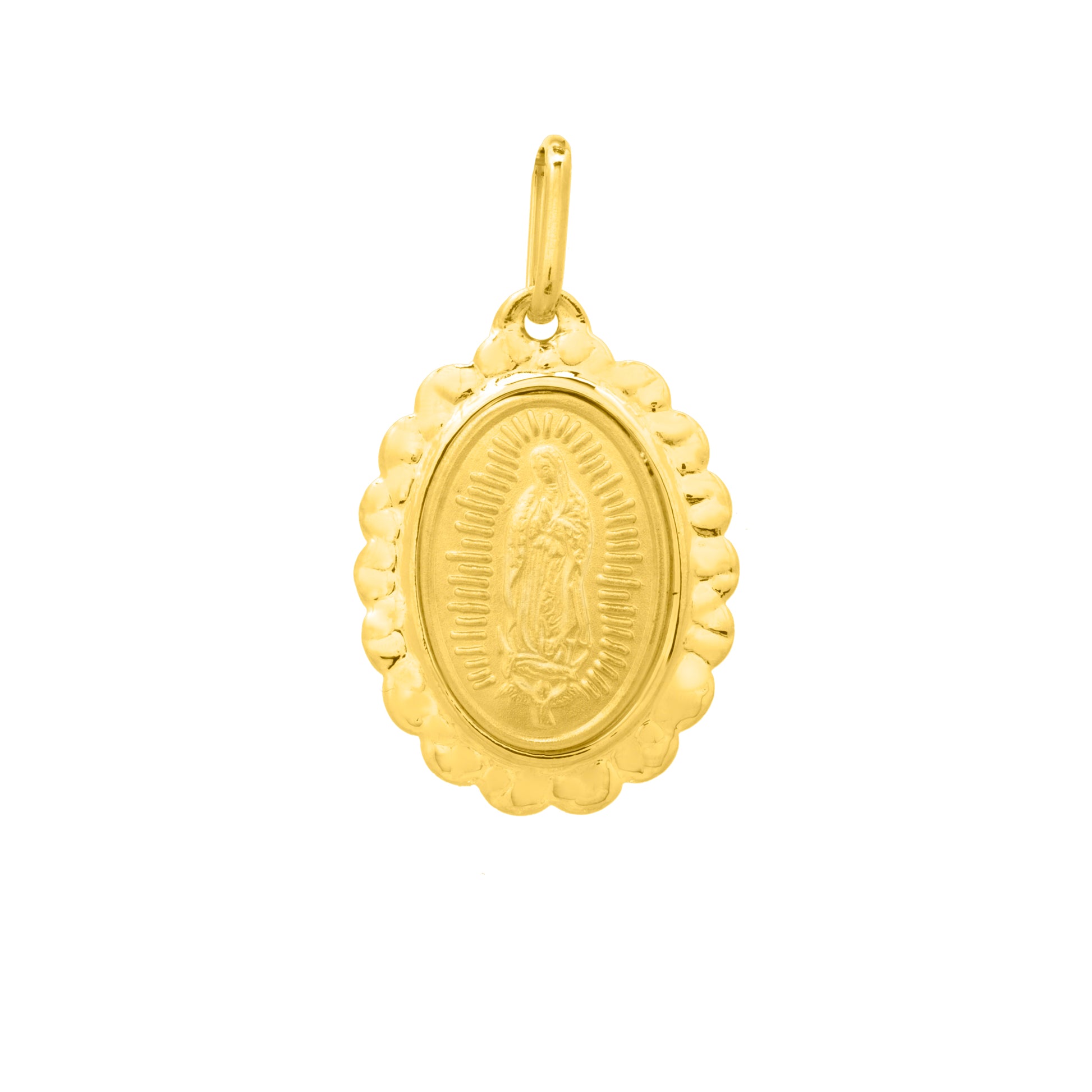Royal Chain 14K Gold Our Lady of Guadalupe Pendant PD300