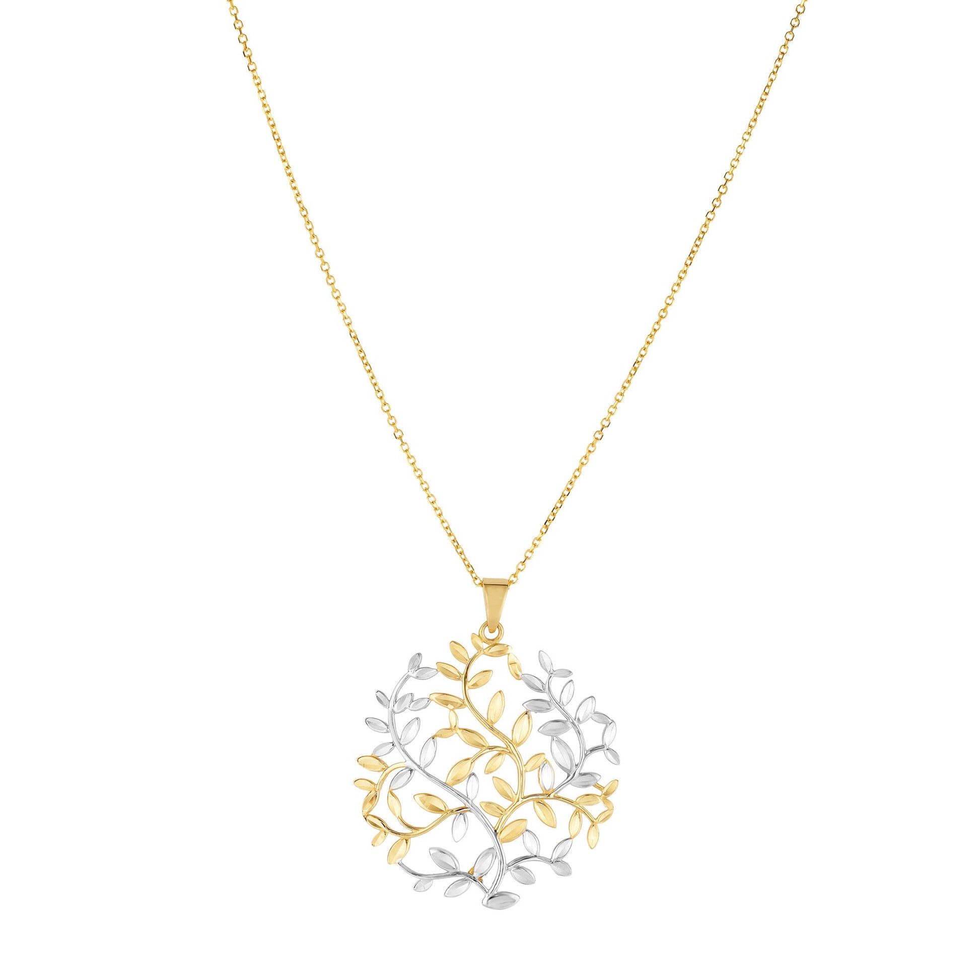 Royal Chain 14K Two-tone Gold Tree of Life Necklace PD3212