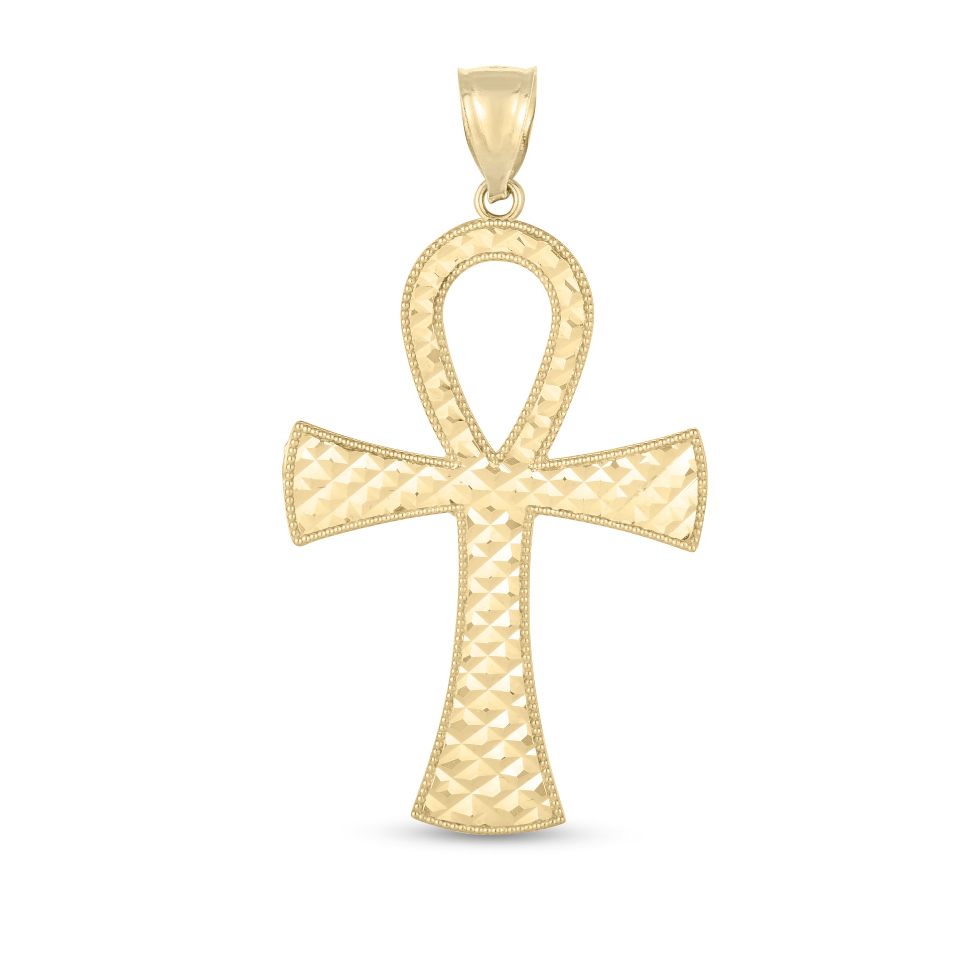 Royal Chain 14K Gold Ankh Cross Pendant PD3749