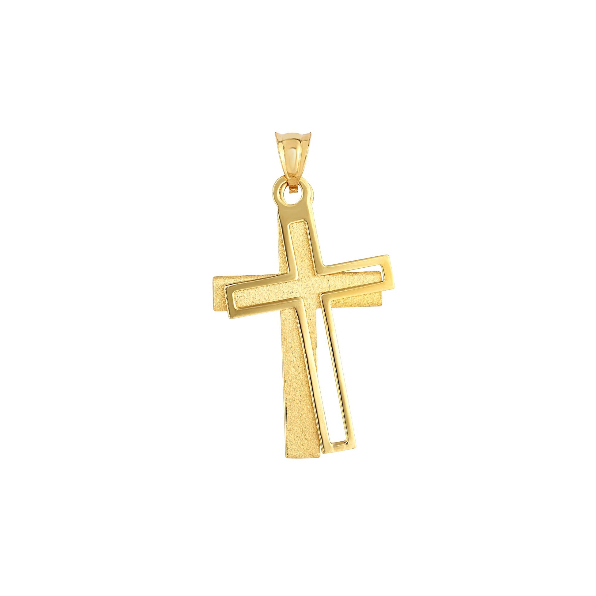Royal Chain 14K Gold Double Layer Cross PD8616