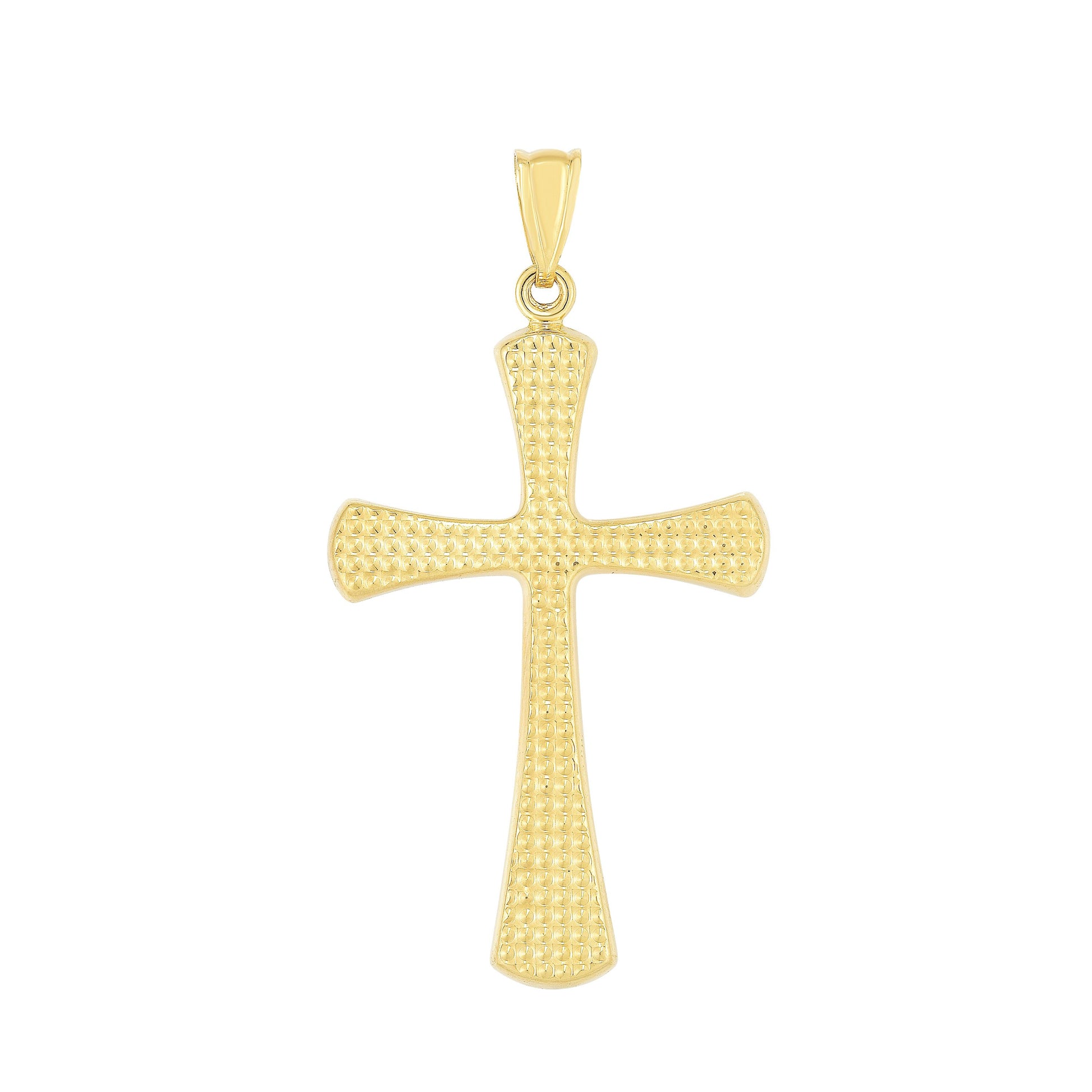 Royal Chain 14K Gold Large Diamond Cut Cross PD9577