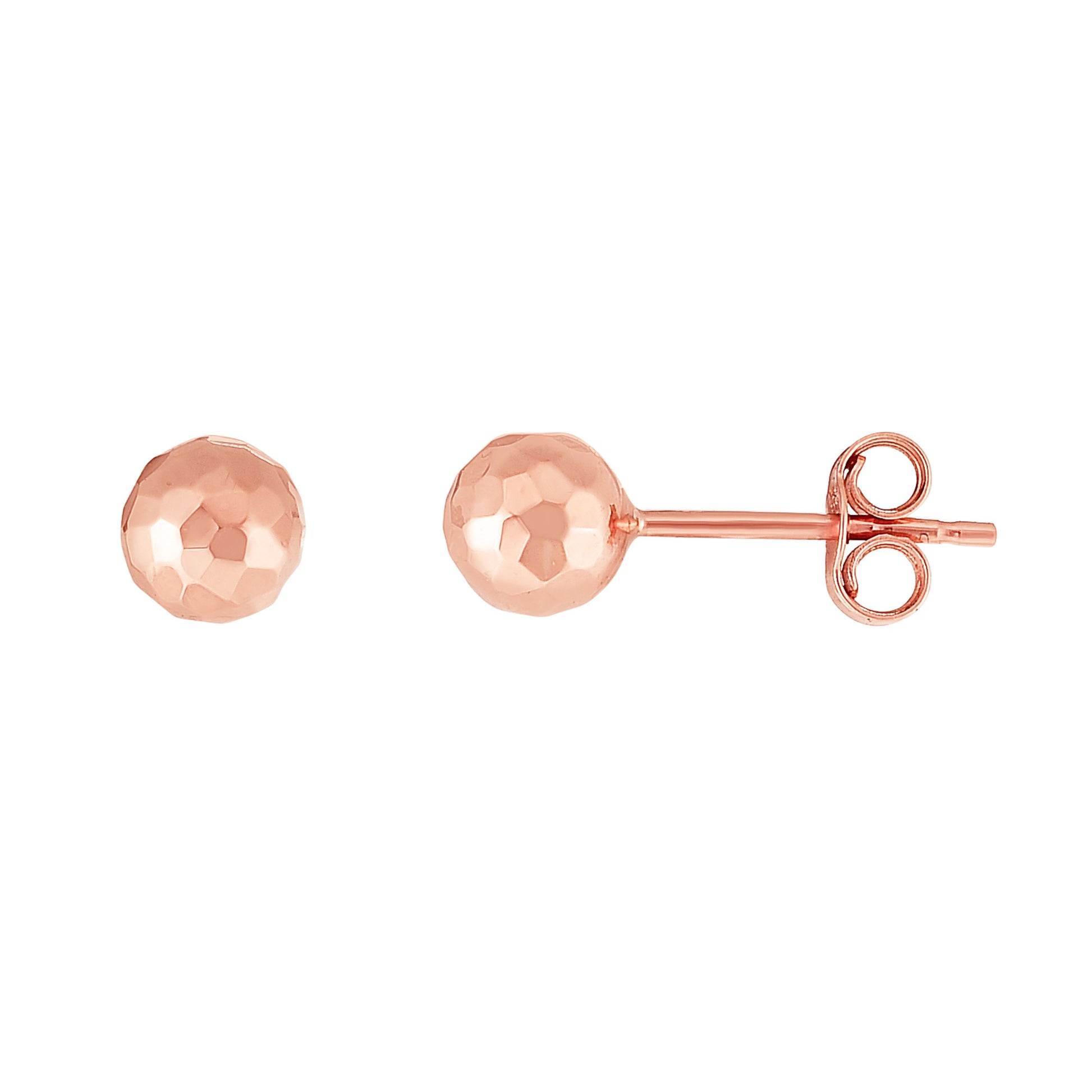 Royal Chain 14K Gold 5mm Faceted Post Earring PER10396