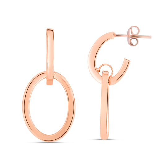 Royal Chain 14K Gold Interlocking Drop Hoops ER11172