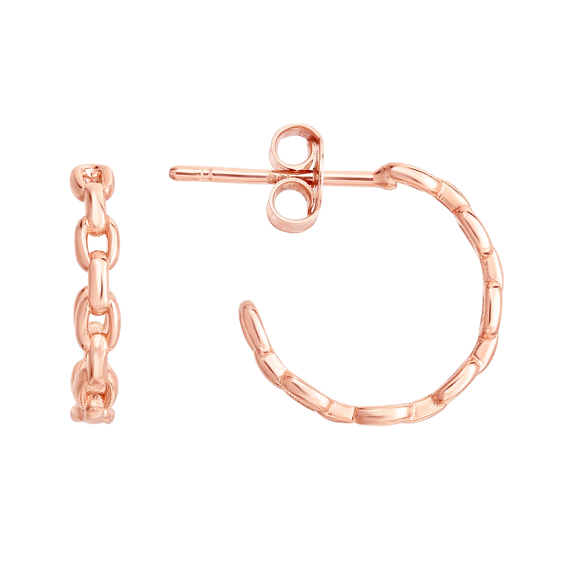 Royal Chain 14K Yellow Gold Oval Links C Hoops ER13320