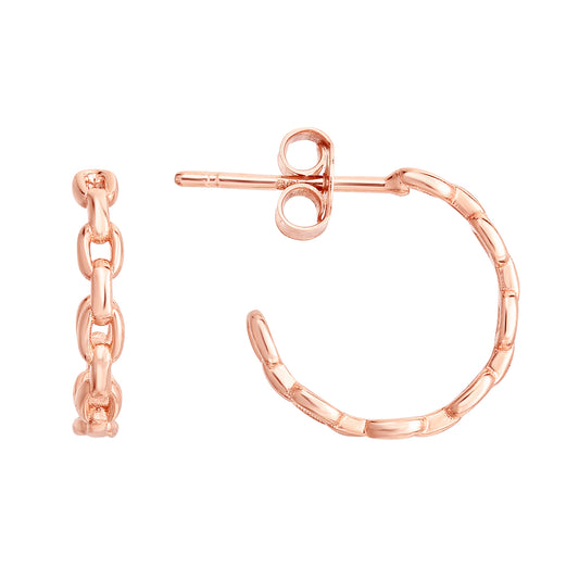 Royal Chain 14K Yellow Gold Oval Links C Hoops ER13320