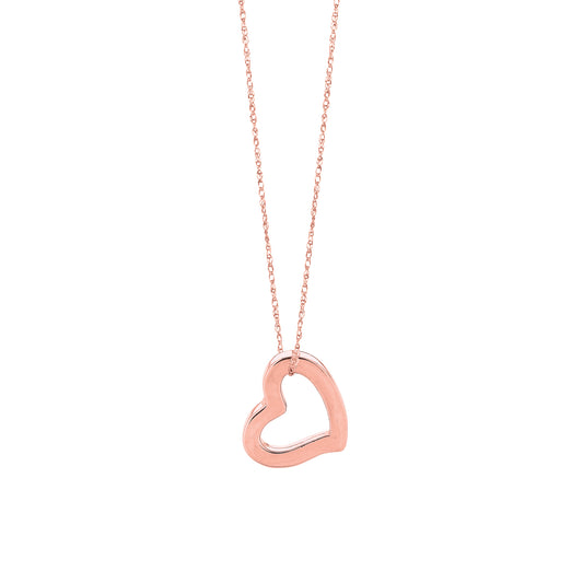 Royal Chain 14K Gold Polished Open Heart Necklace N290