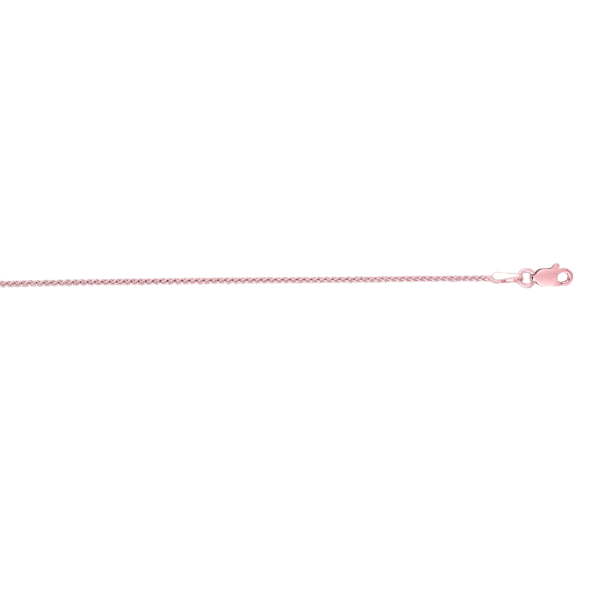 Royal Chain 14K Gold 1mm Diamond Cut Round Wheat Chain PKRW030