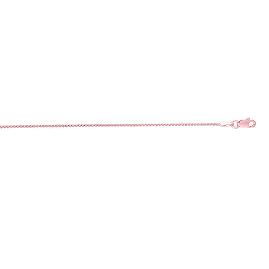 Royal Chain 14K Gold 1mm Diamond Cut Round Wheat Chain PKRW030