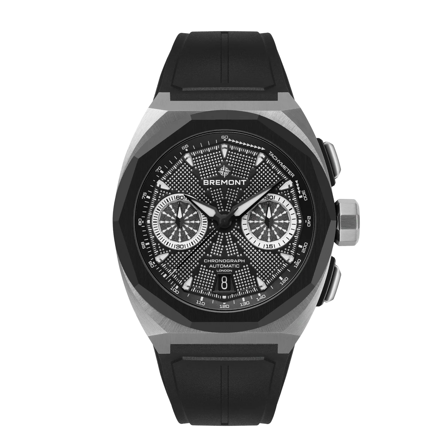 Bremont Supernova 41mm Chronograph Rubber Strap SN41-CHR-SS-BK-R-S