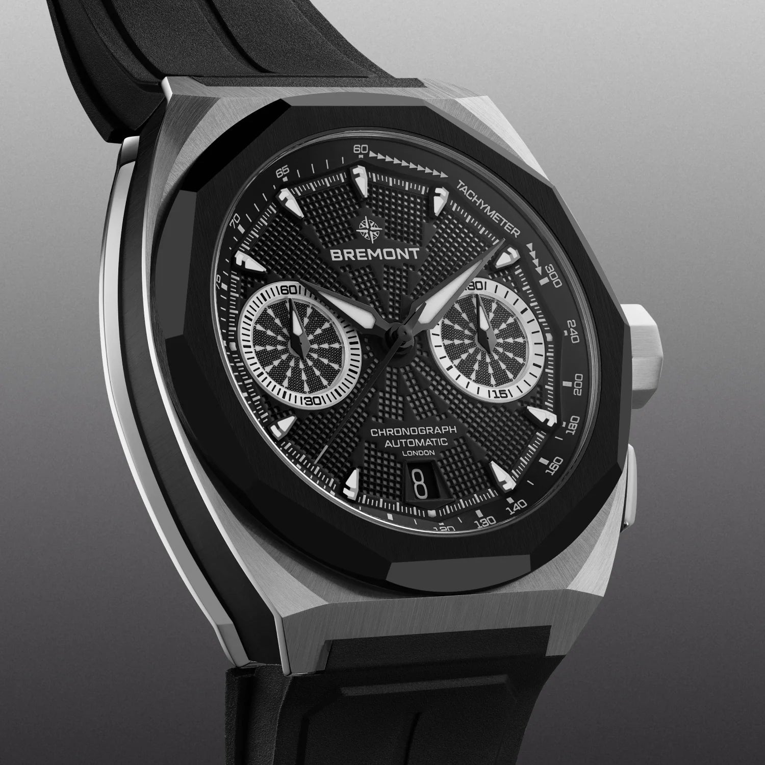 Bremont Supernova 41mm Chronograph Rubber Strap SN41-CHR-SS-BK-R-S
