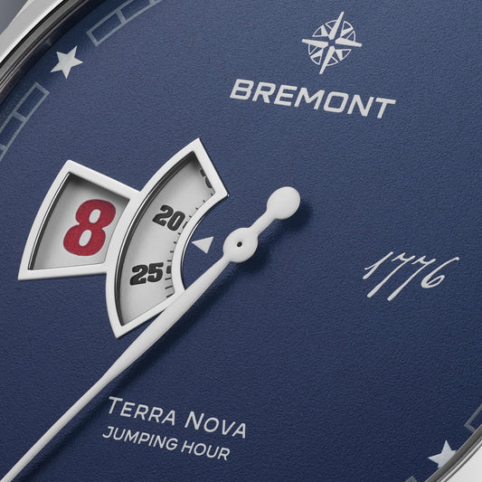 Bremont Terra Nova 40.5mm Jumping Hour 1776 Leather Strap TN40-JH-SS-BL-1776-L-S