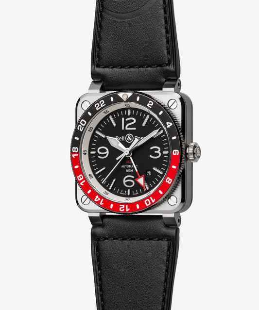 Bell & Ross BR-03 GMT Black 42 MM BR0392-D-LT-BR/SRB