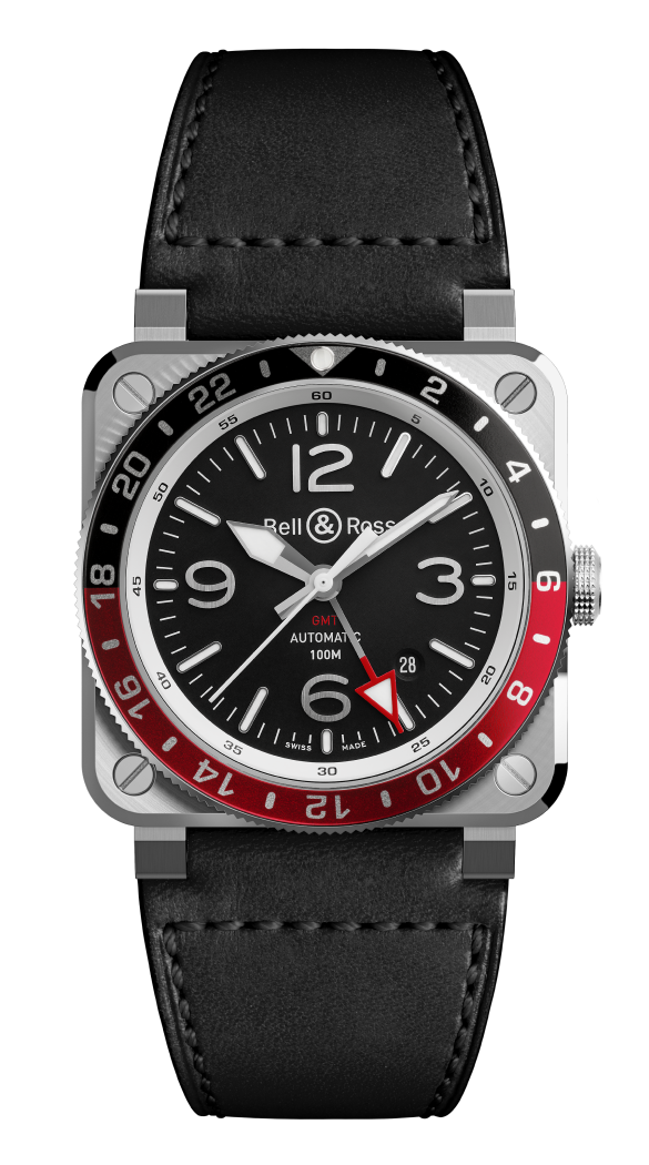 Bell & Ross BR-03 GMT Black 42 MM BR0392-D-LT-BR/SRB