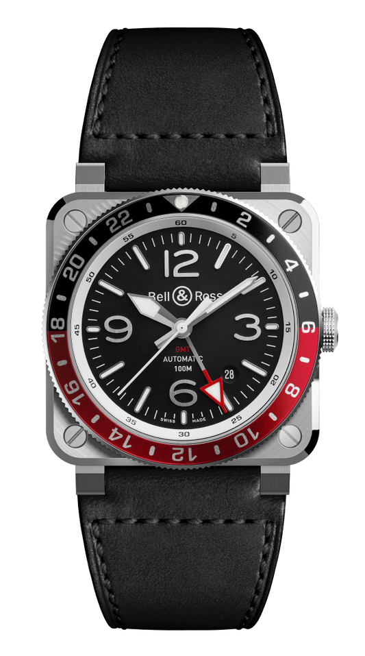 Bell & Ross BR-03 GMT Black 42 MM BR0392-D-LT-BR/SRB