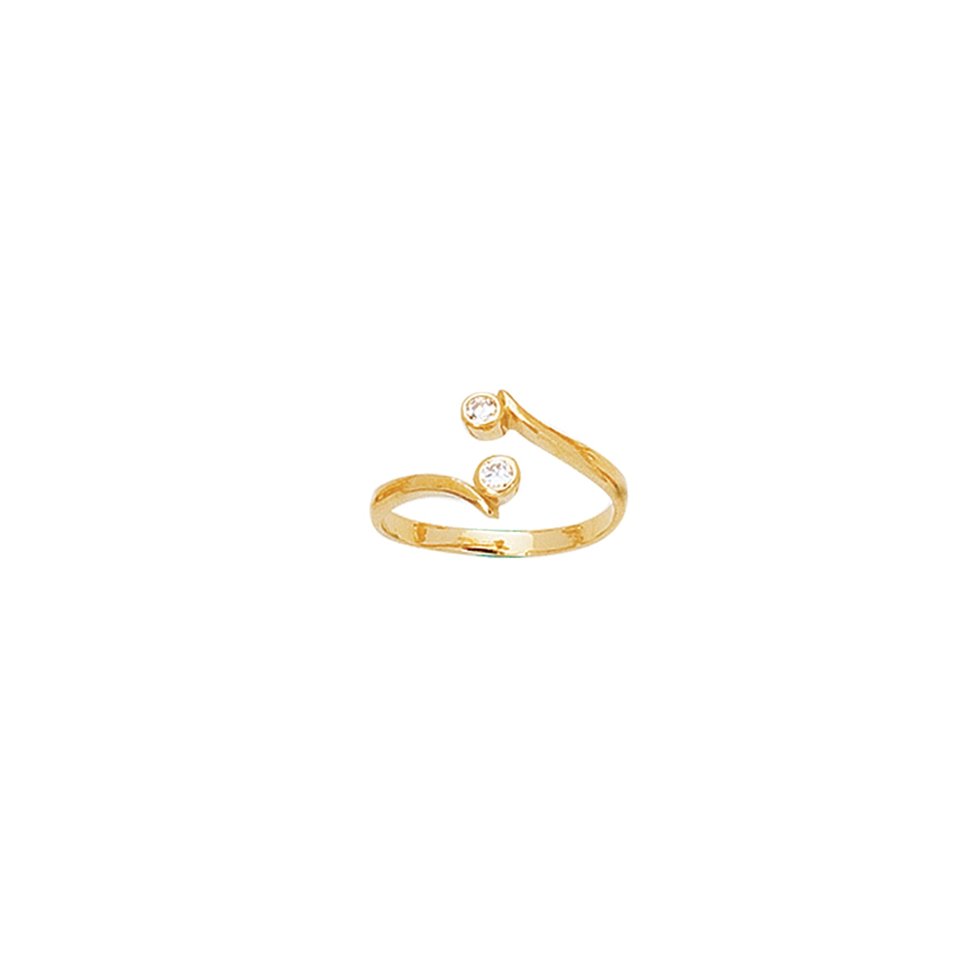Royal Chain 14K Gold CZ Bypass Toe Ring R450