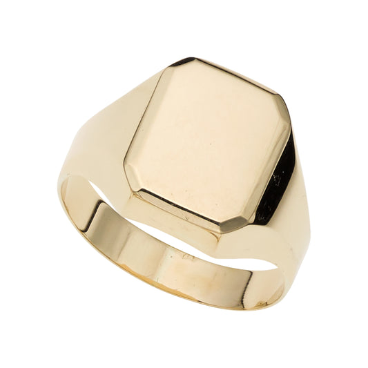 Royal Chain 14K Gold Polished Rectangular Signet Ring R7198