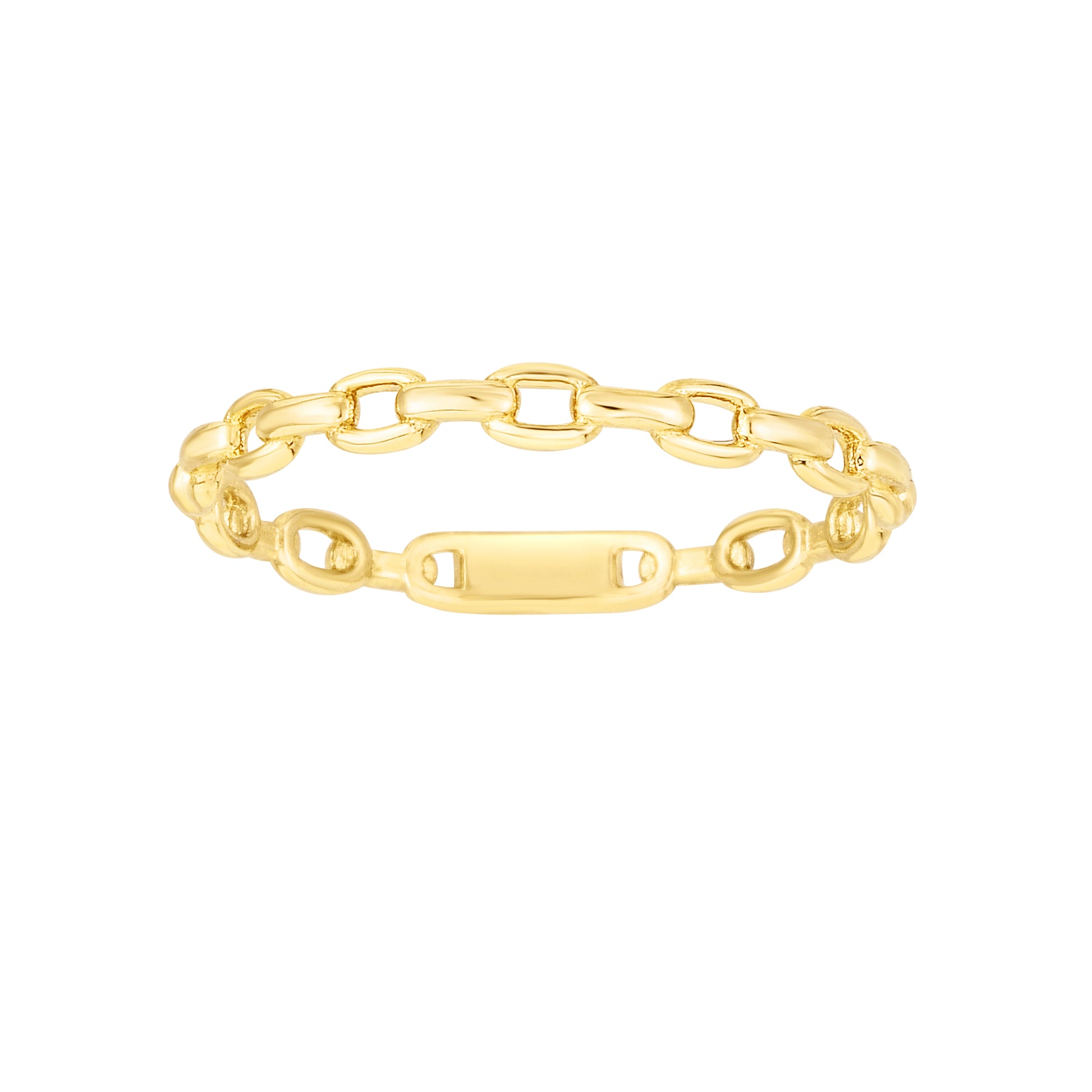 Royal Chain 14K Yellow Gold Oval Links Ring R7731