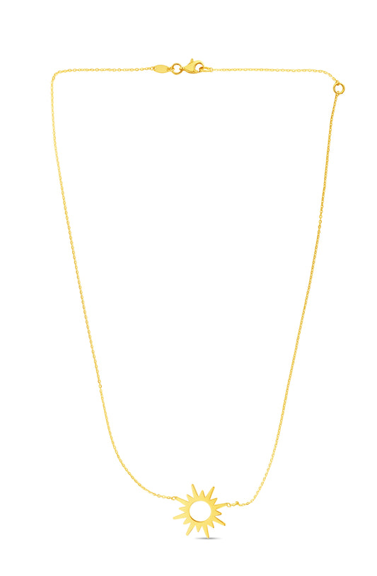 Royal Chain 14K Gold Sunburst Necklace RC11220
