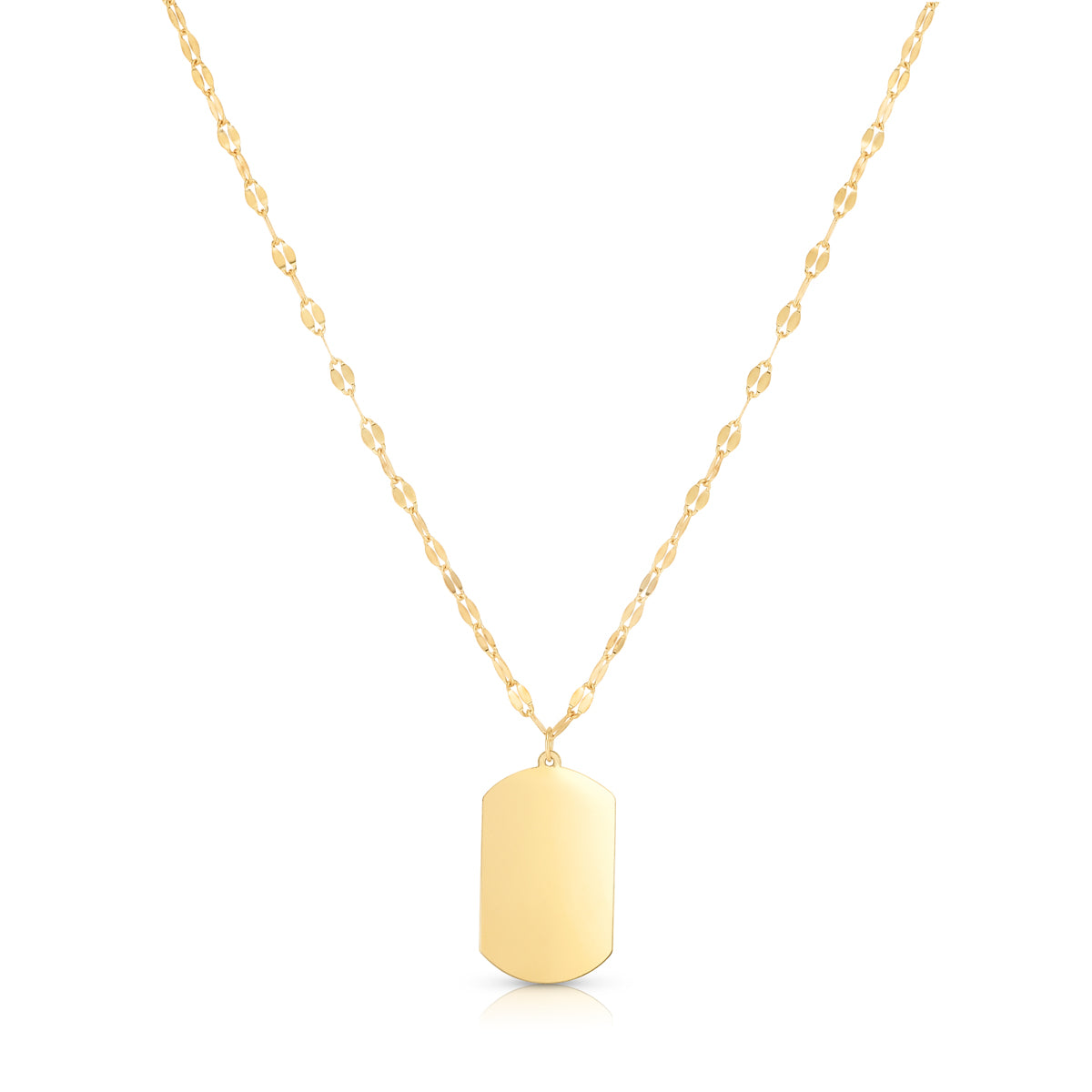 Royal Chain 14K Gold Tag with Mirror Chain RC11586