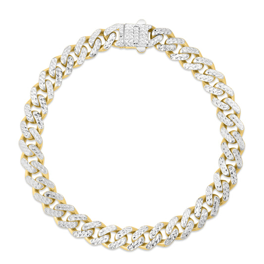 Royal Chain 14K 8mm White Pave Lite Miami Cuban Chain RC11595