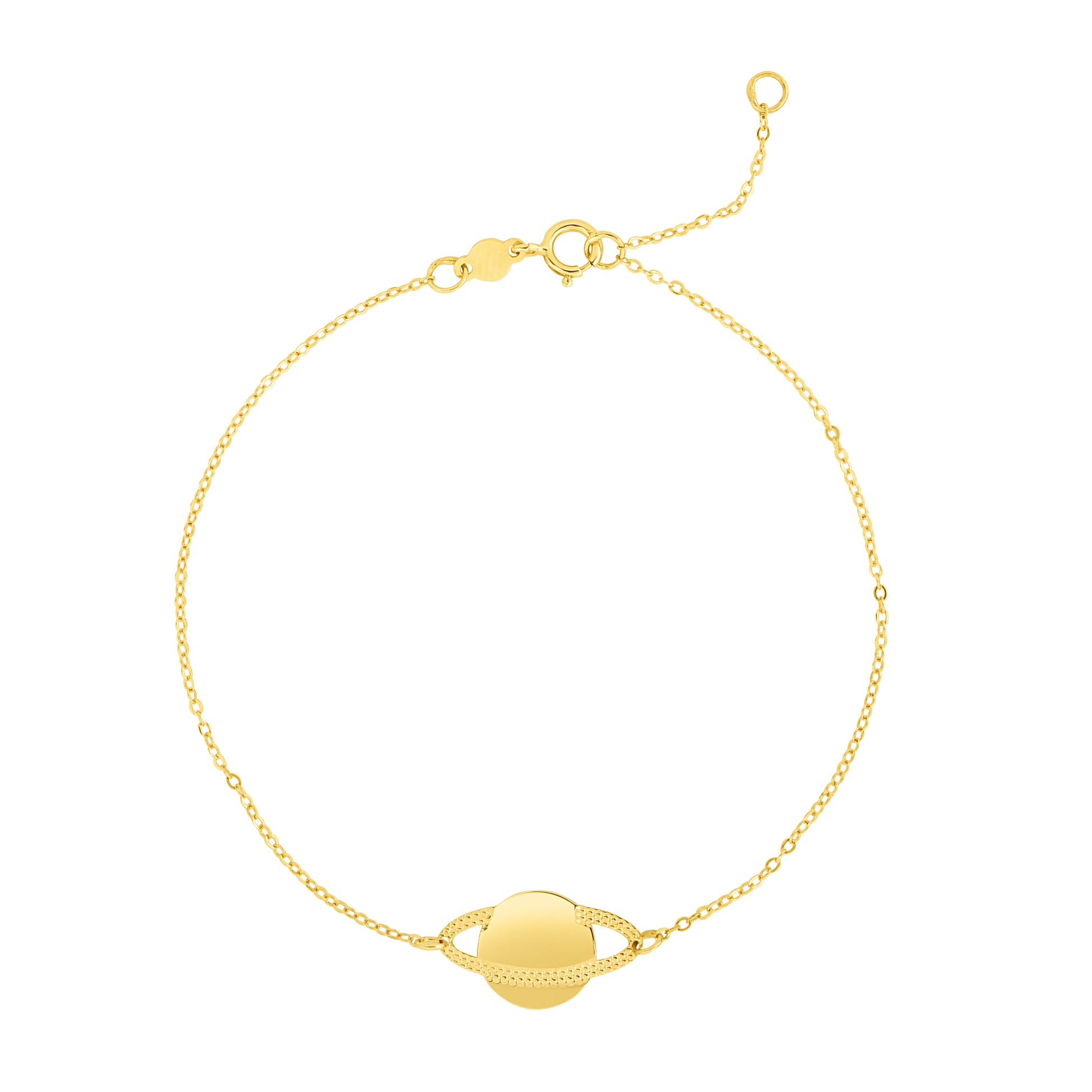 Royal Chain 14K Gold Saturn Bracelet RC11866