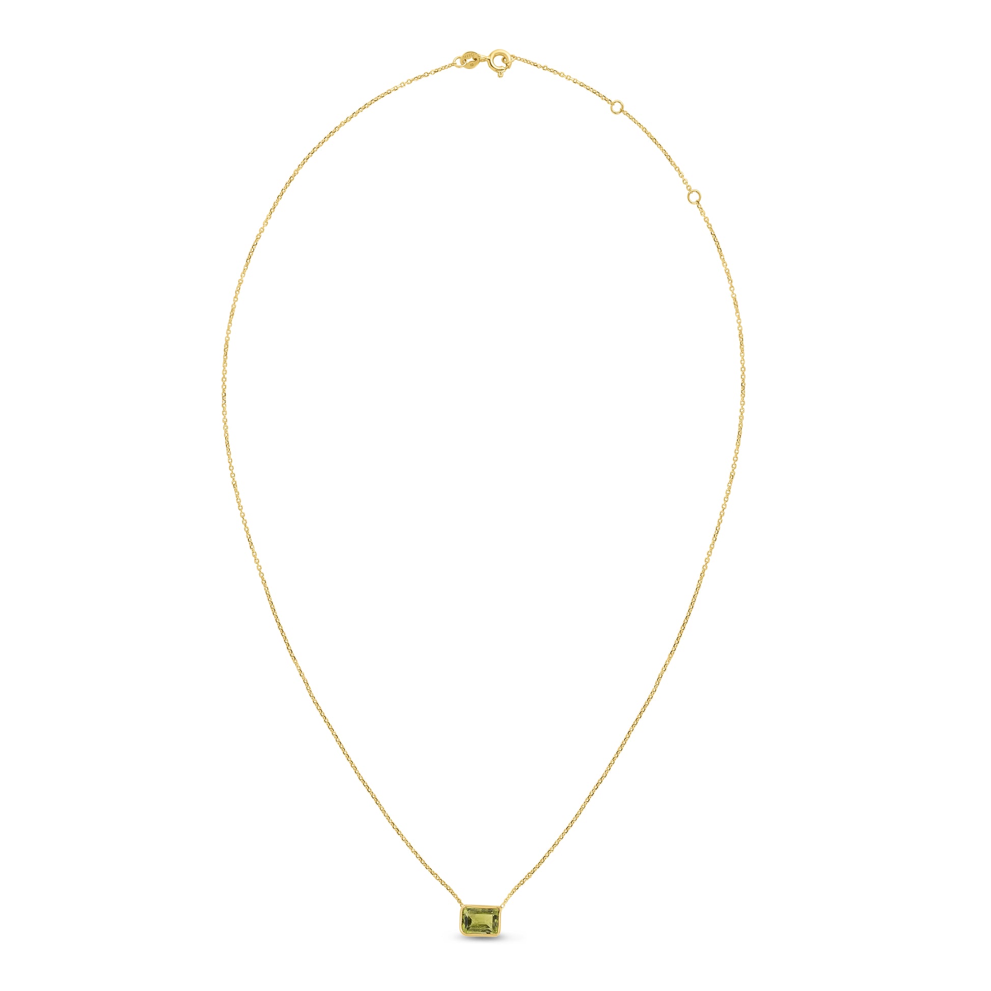 Royal Chain 14K Gold Emerald Cut Peridot Necklace RC11894