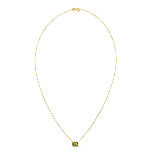 Royal Chain 14K Gold Emerald Cut Peridot Necklace RC11894