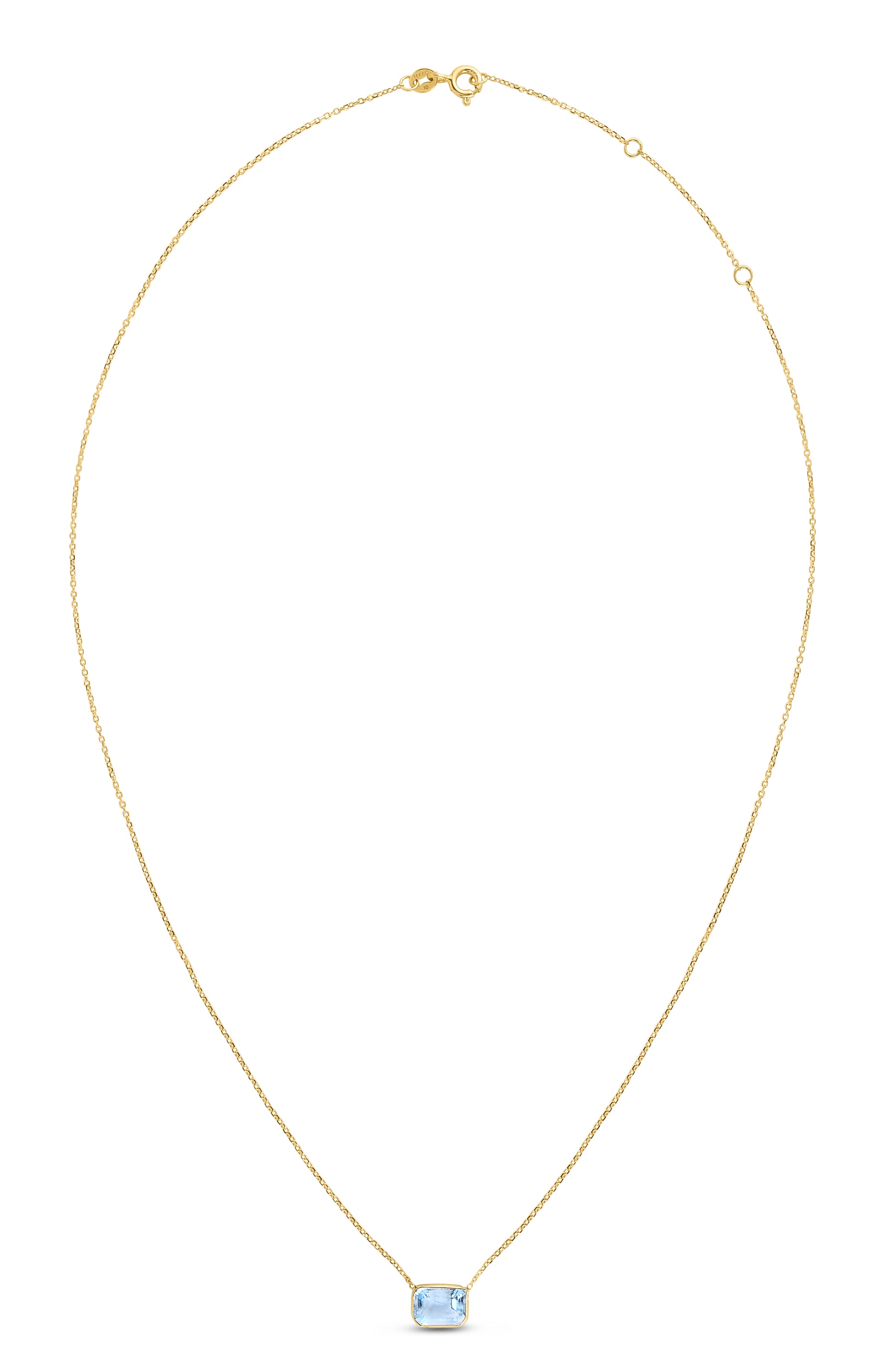 Royal Chain 14K Gold Emerald Cut Blue Topaz Necklace RC11895