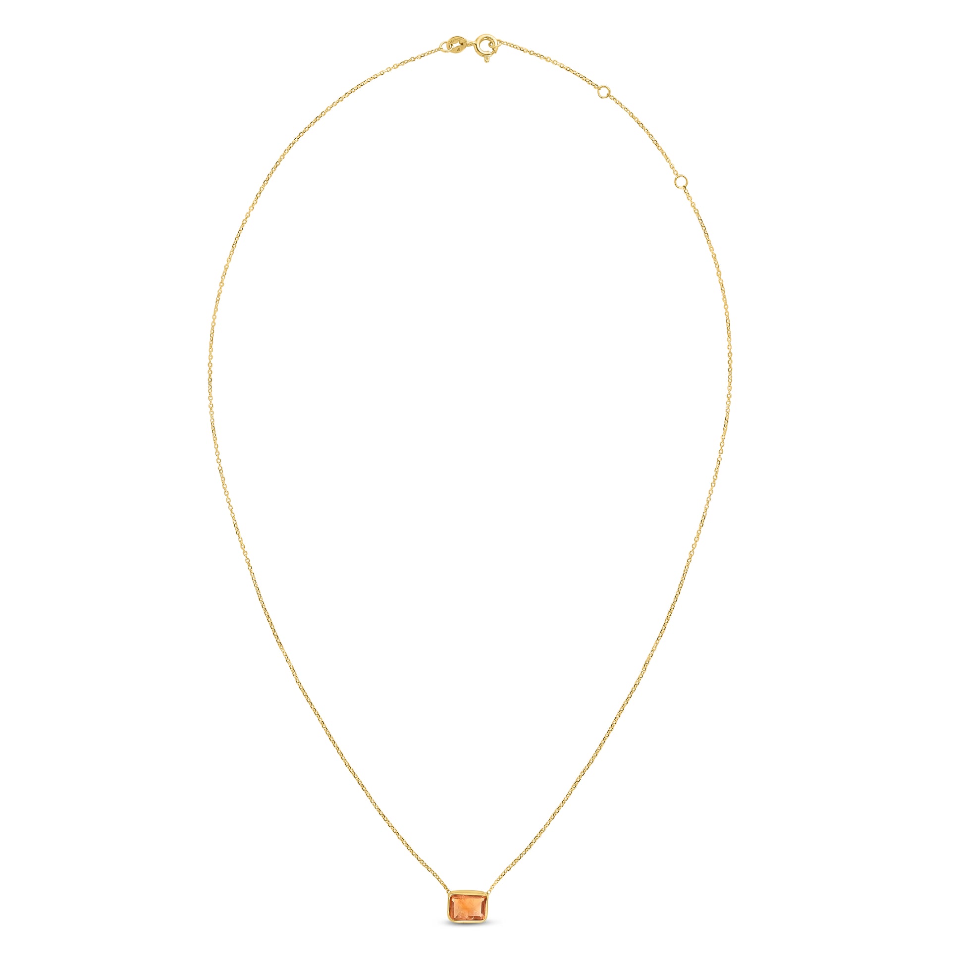 Royal Chain 14K Gold Emerald Cut Citrine Necklace RC11896