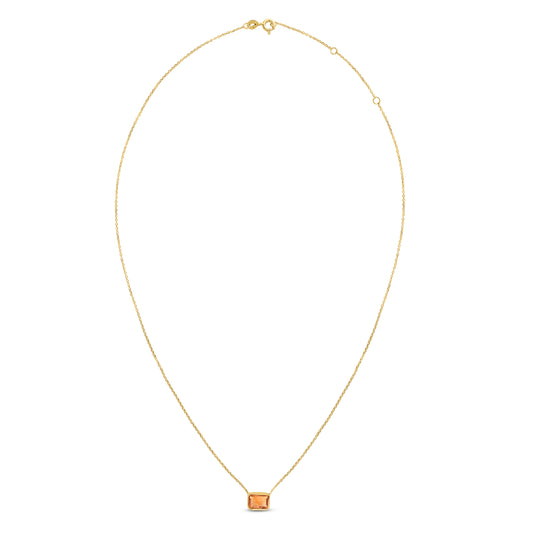 Royal Chain 14K Gold Emerald Cut Citrine Necklace RC11896