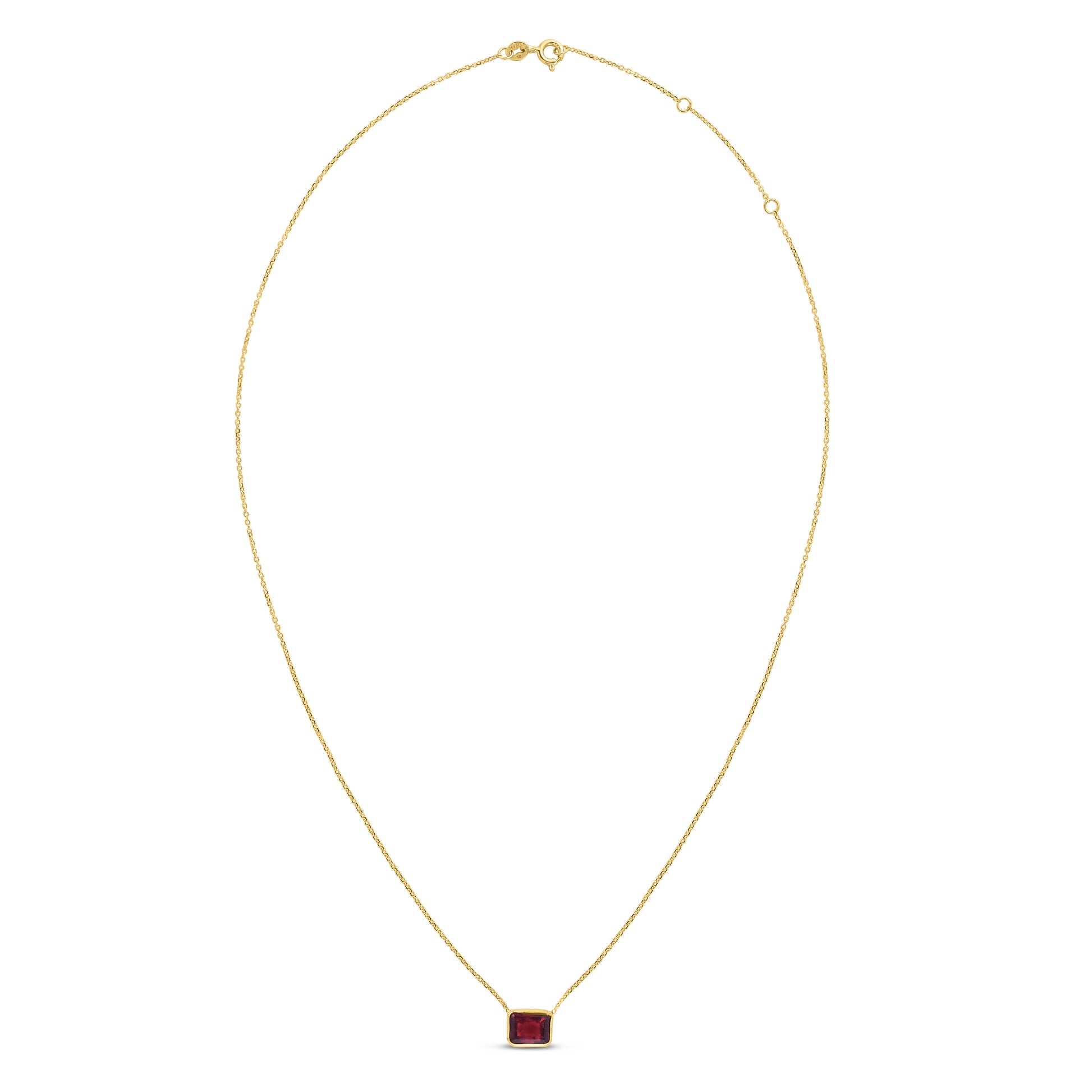 Royal Chain 14K Gold Emerald Cut Garnet Necklace RC11897