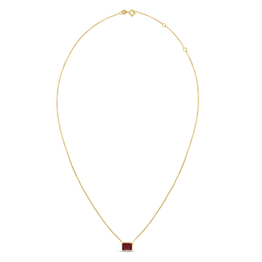 Royal Chain 14K Gold Emerald Cut Garnet Necklace RC11897