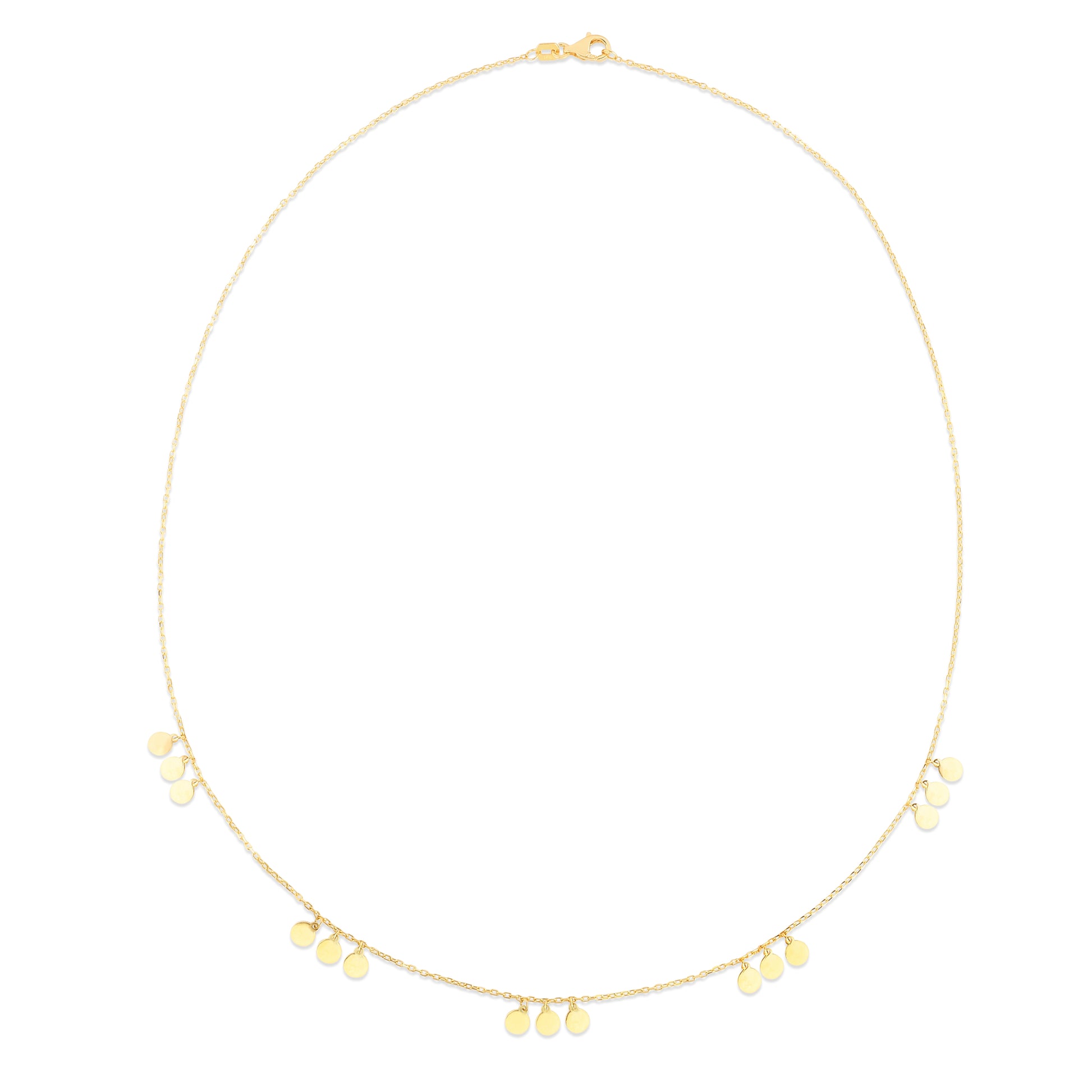 Royal Chain 14K Dangle Disc Necklace RC13405