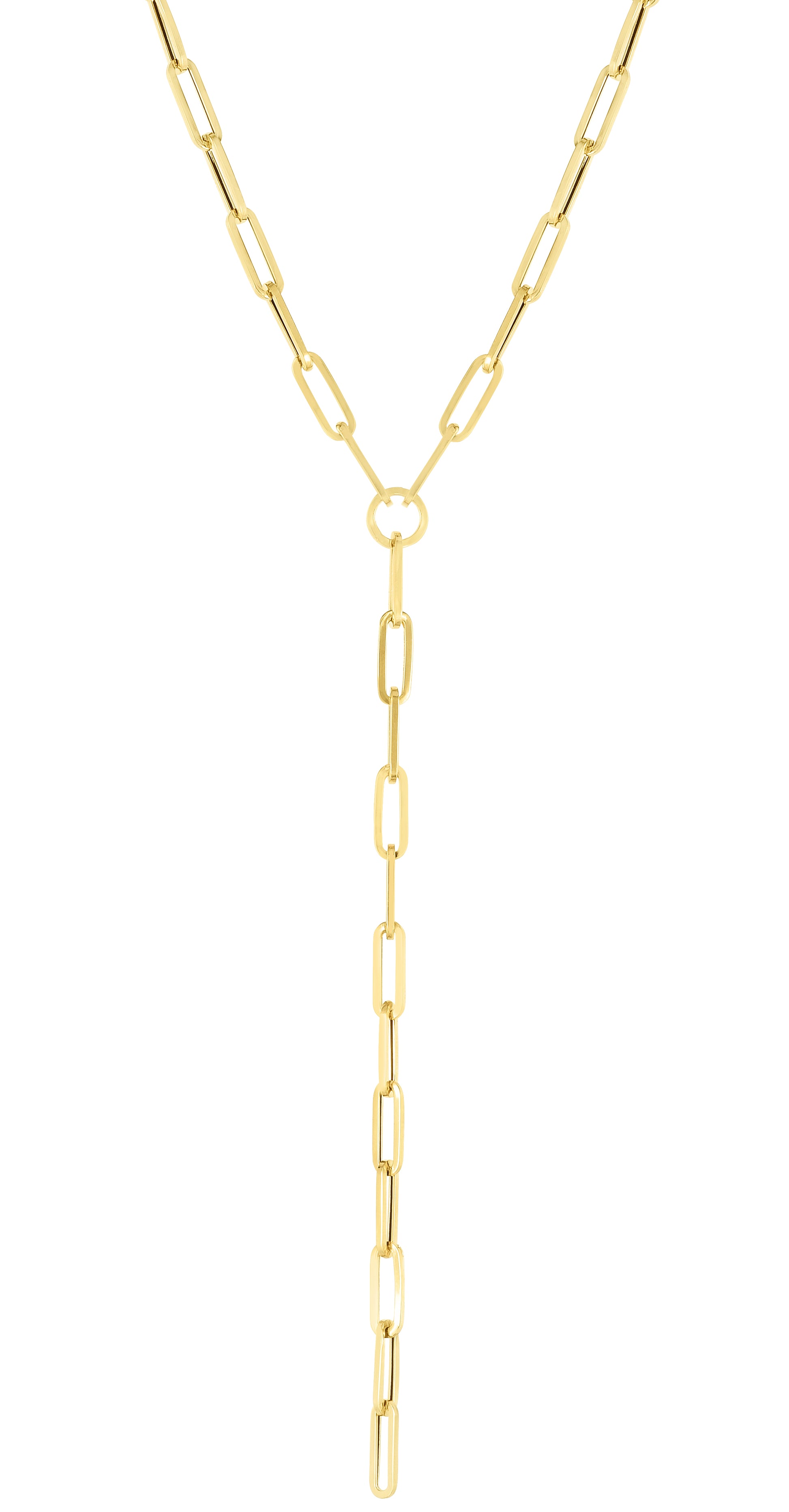 Royal Chain 14K Lariat Paperclip Y-Necklace RC13410