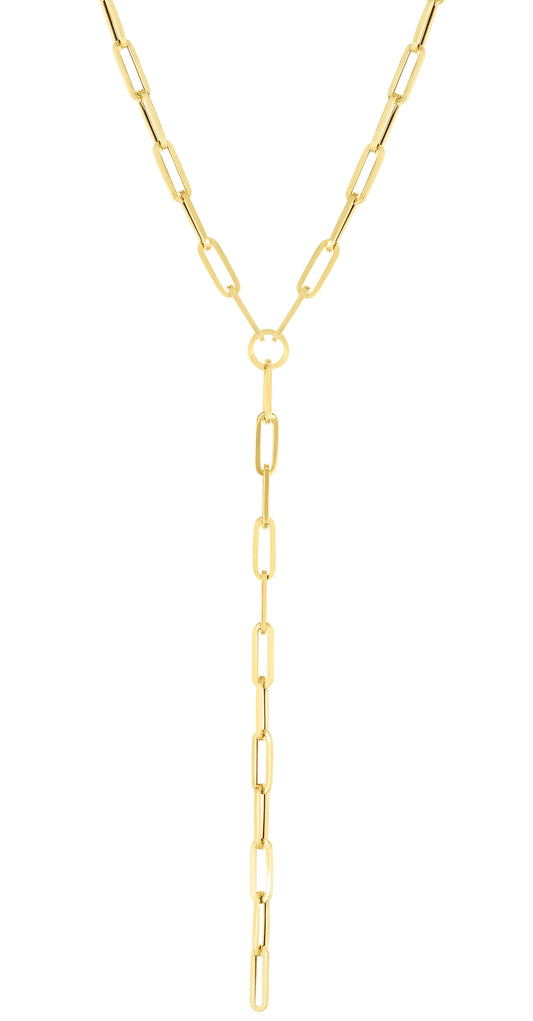 Royal Chain 14K Lariat Paperclip Y-Necklace RC13410