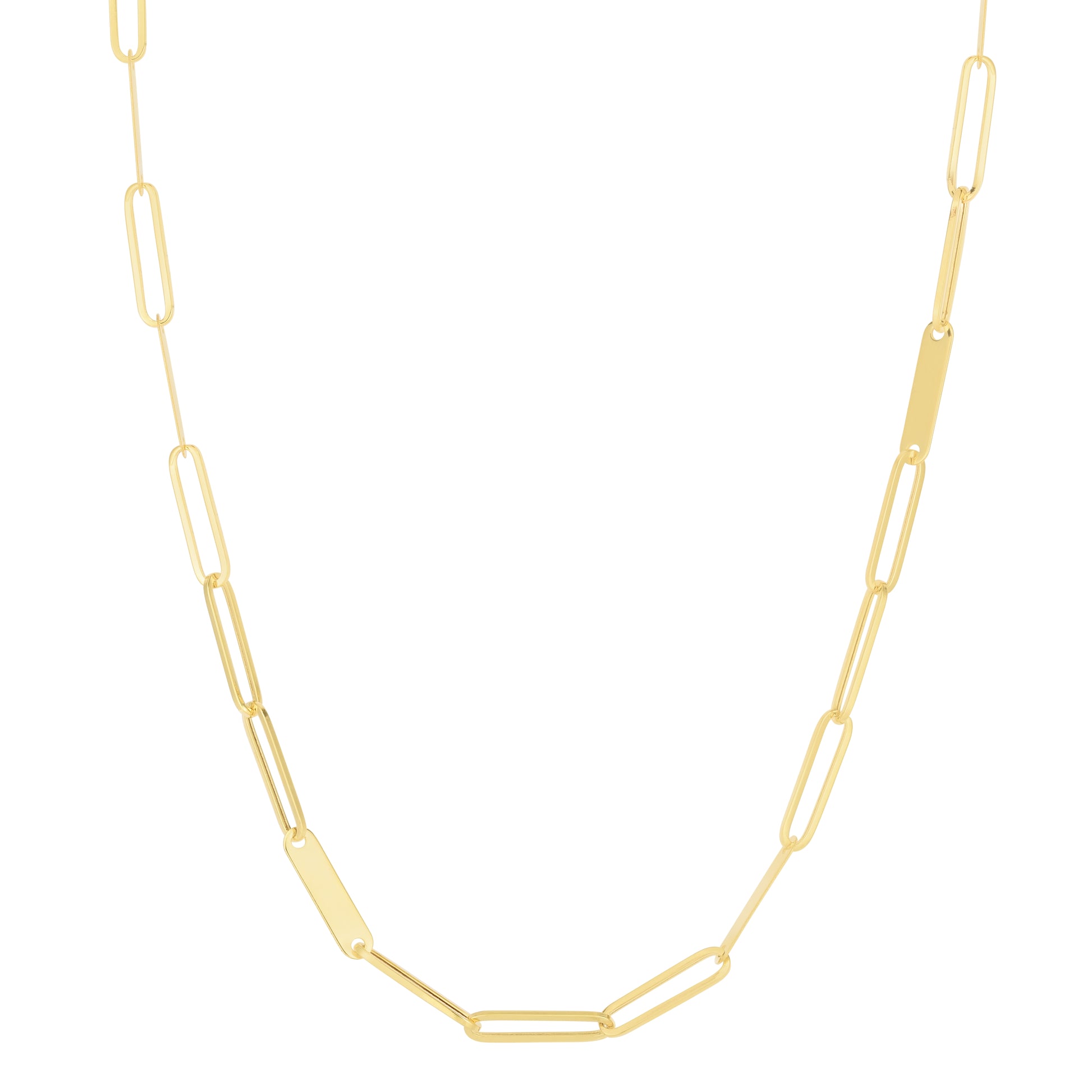Royal Chain 14K Paperclip Bar Fashion Chain Necklace RC13599