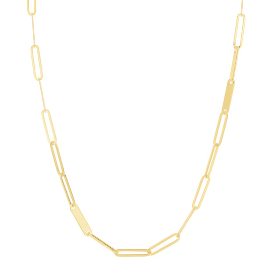 Royal Chain 14K Paperclip Bar Fashion Chain Necklace RC13599