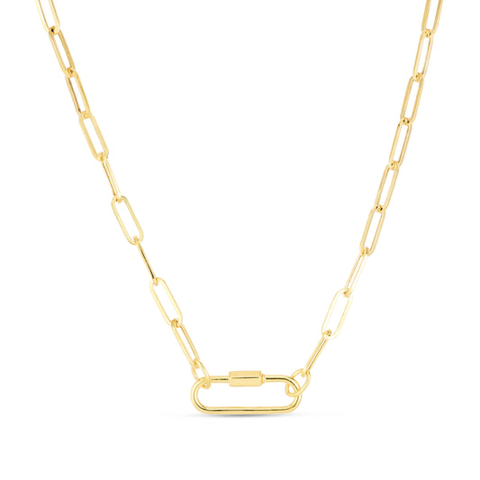 Royal Chain 14K Classic Carabiner Paperclip Necklace RC13824