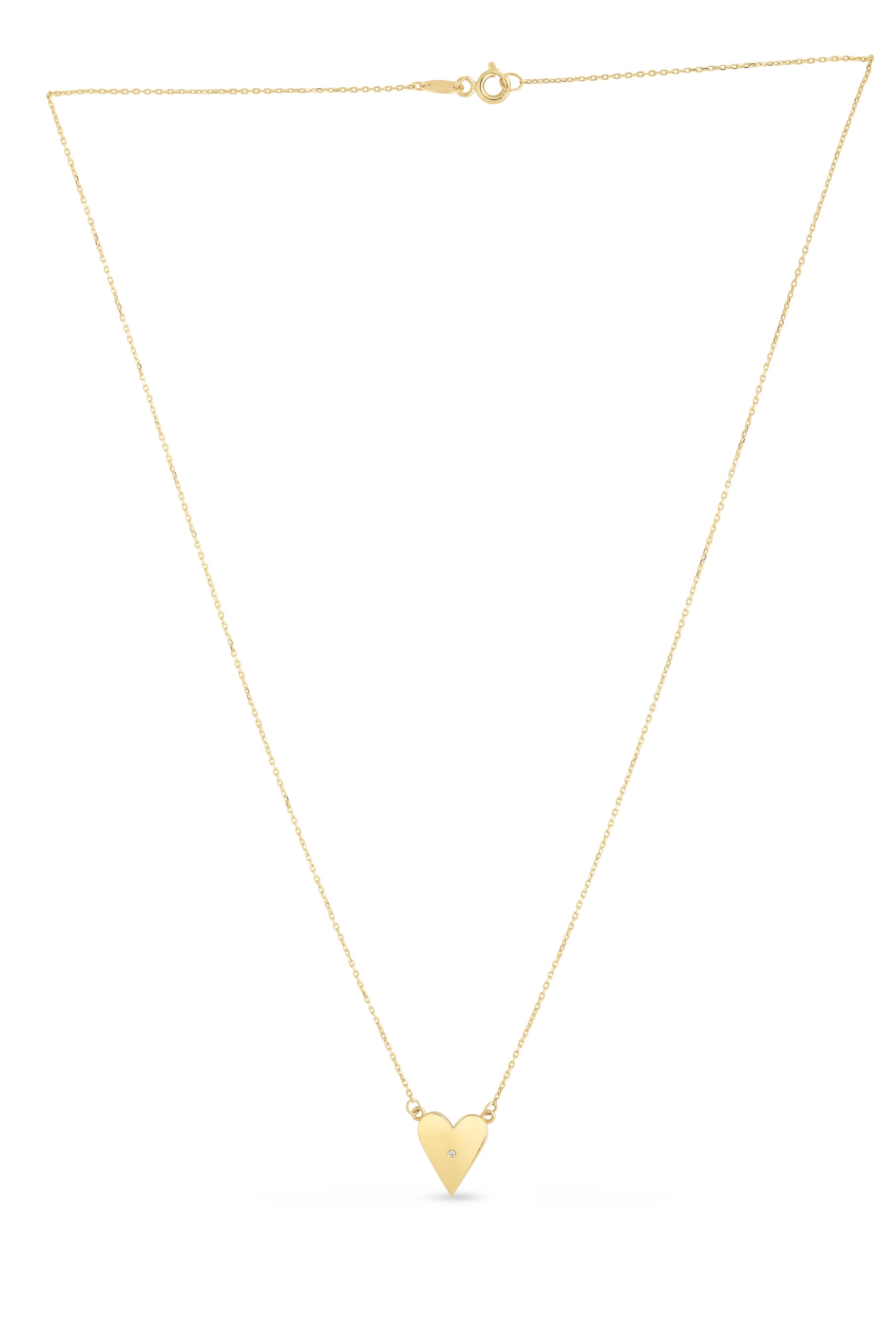 Royal Chain 14K Gold Elongated Heart Necklace RC14031