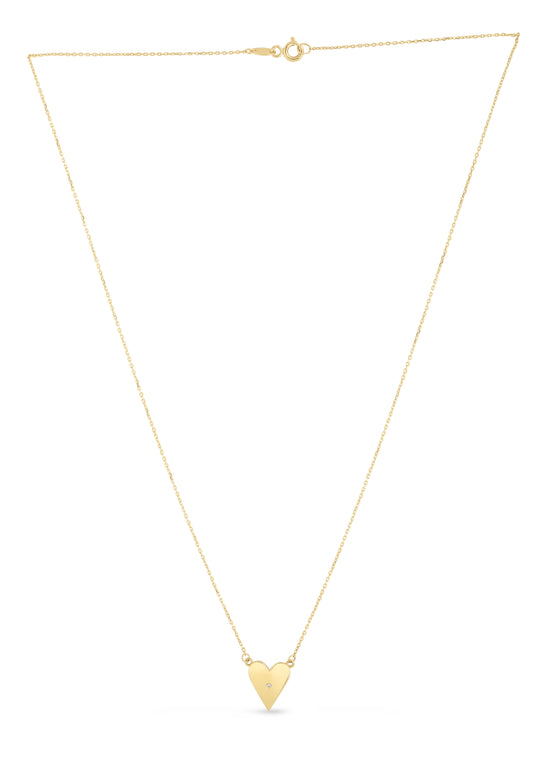 Royal Chain 14K Gold Elongated Heart Necklace RC14031